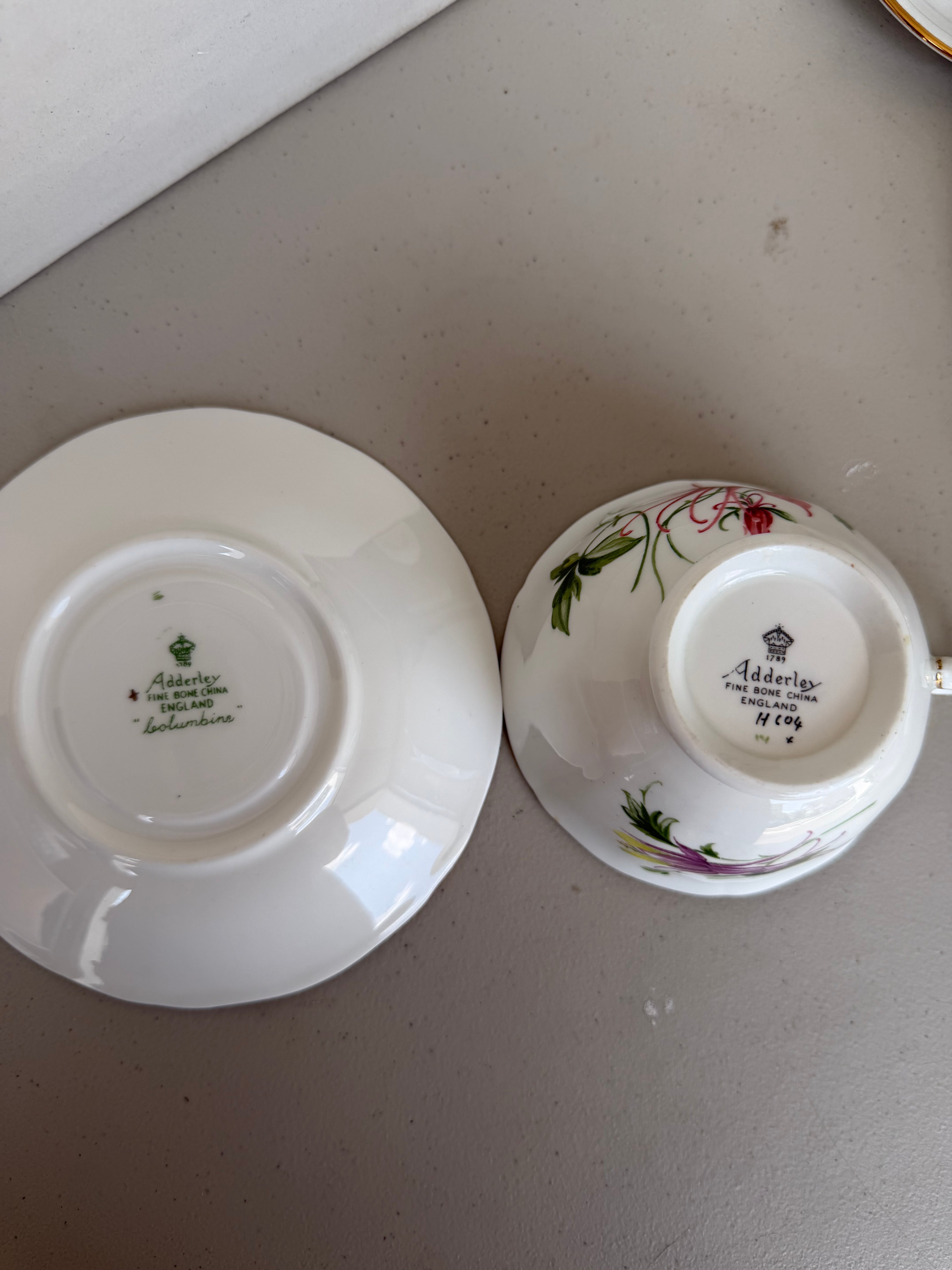 Adderley China teacup and saucer