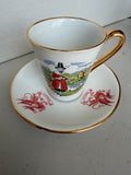 Welsh souvenir teacup and saucer.