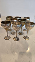 Set of 8 Leonard EPNS silver wine goblets