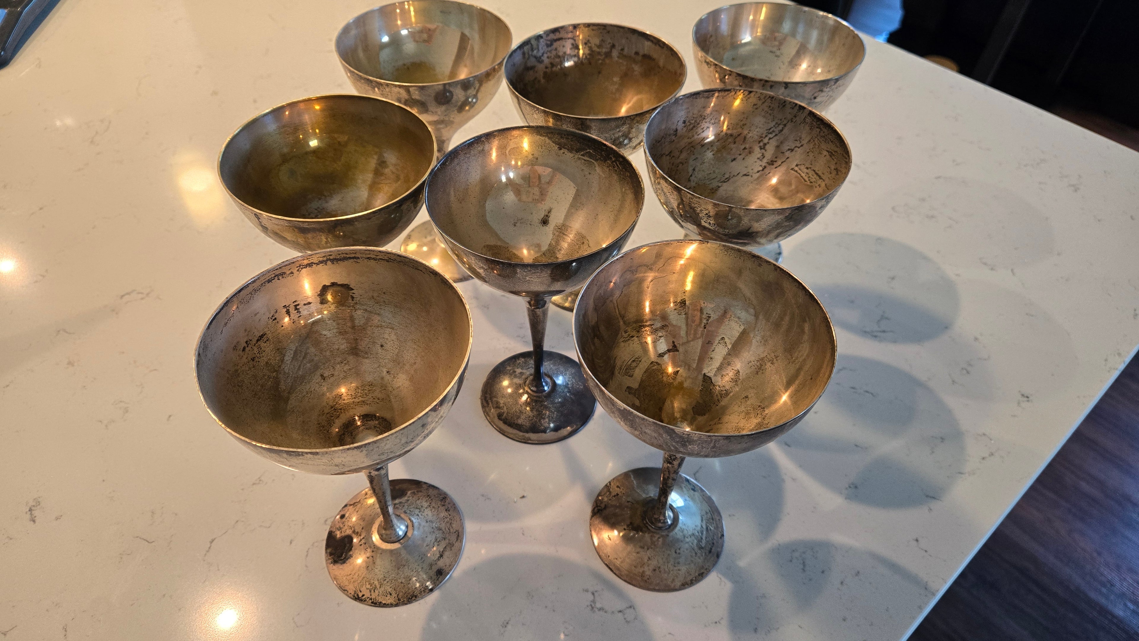 Set of 8 Leonard Epns silver plated goblets