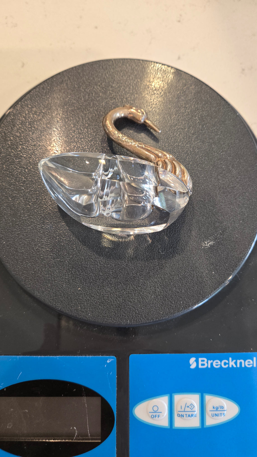 Crystal swan salt cellar