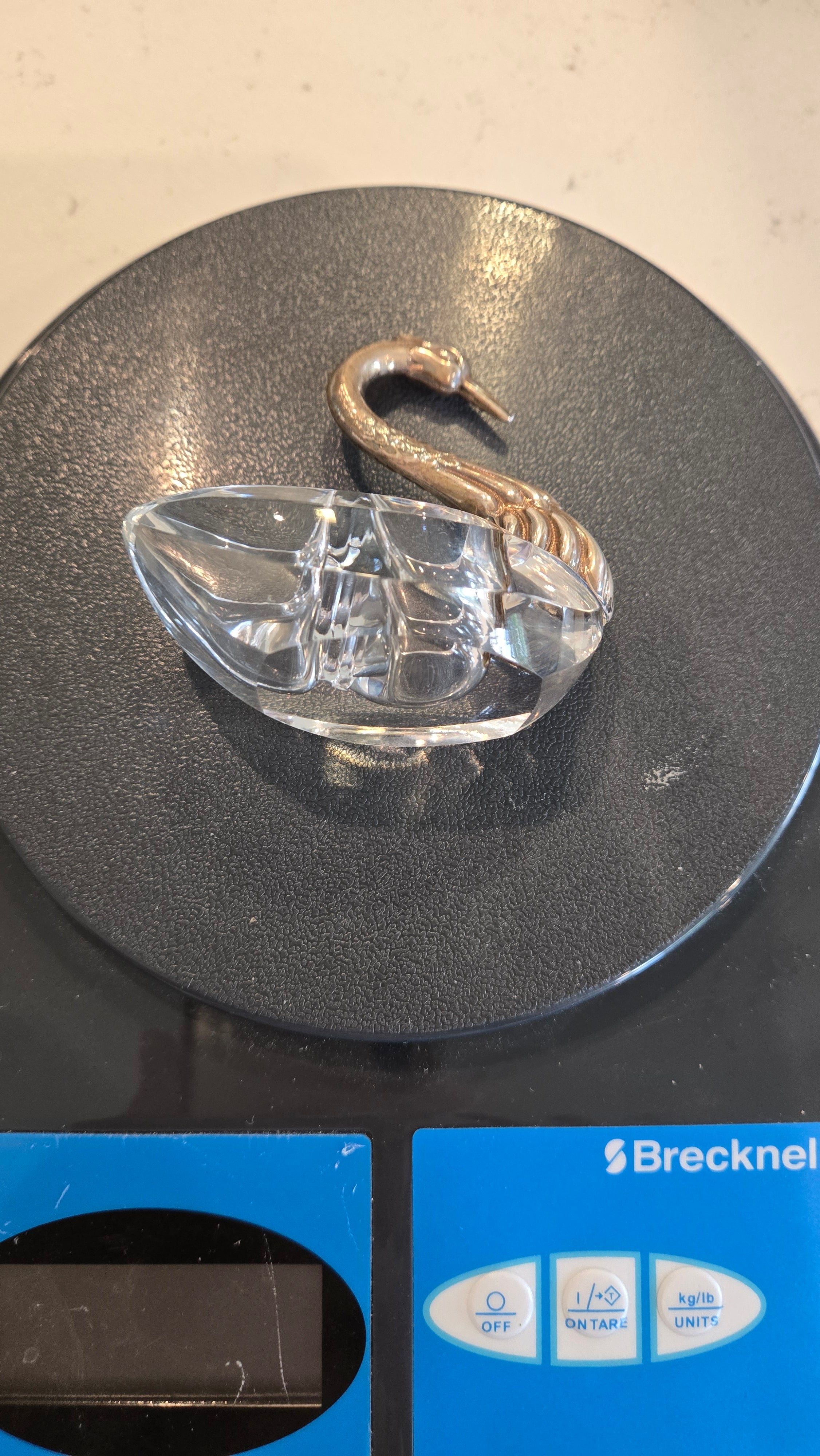 Crystal swan salt cellar
